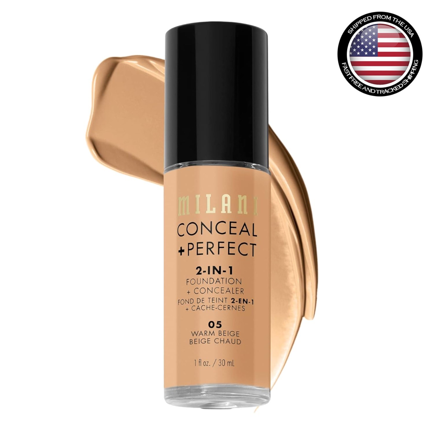Oil-Free 2-in-1 Concealer & Foundation for Under-Eye Brightening – 05-Warm Beige