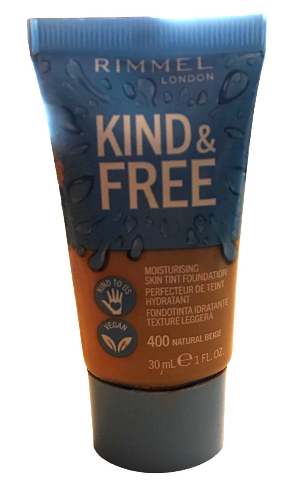 Rimmel Foundation 400 Natural Beige Kind & Free Moisturizing Skin Tint 30ml Lond