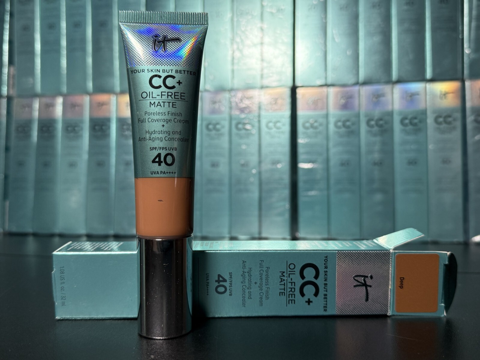 IT Cosmetics CC+ Oil Free Matte Poreless Finish Cream SPF 40 **DEEP** 1.08 fl oz