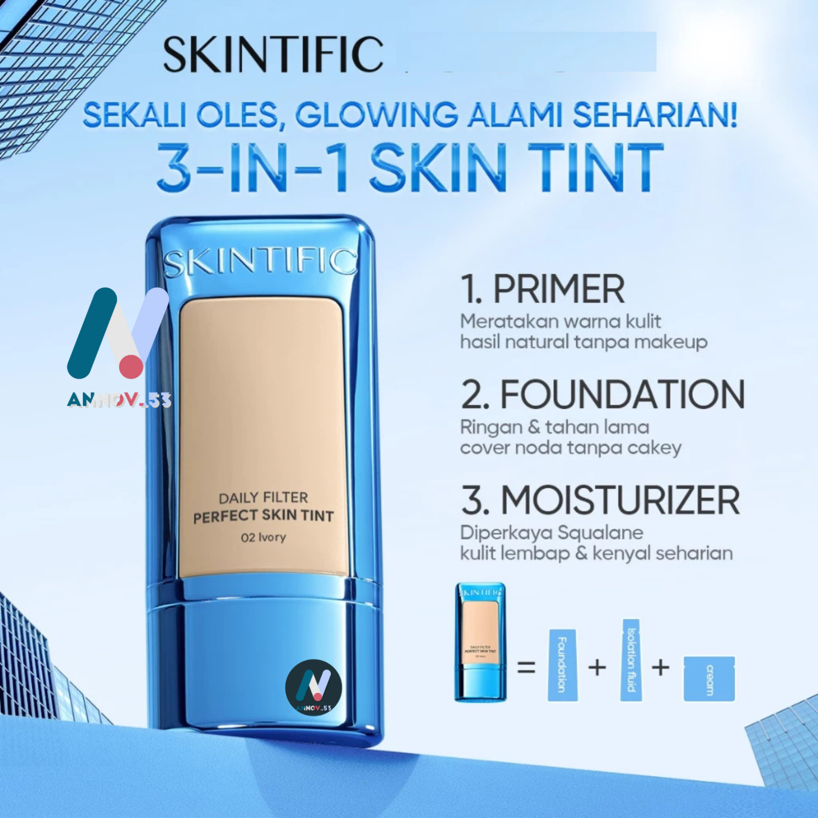 SKINTIFlC Perfect Coverage Blurring Skin Tint Moist Smooth Flawless Long Lasting