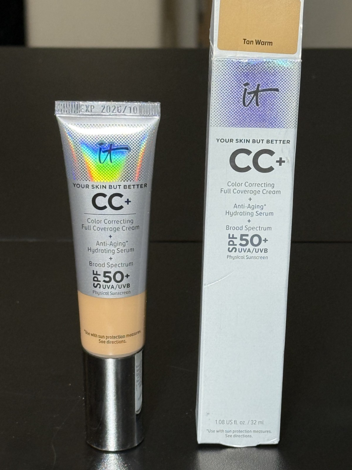 IT Cosmetics Your Skin But Better CC+ Color Correcting Cream TAN WARM EXP10/2026