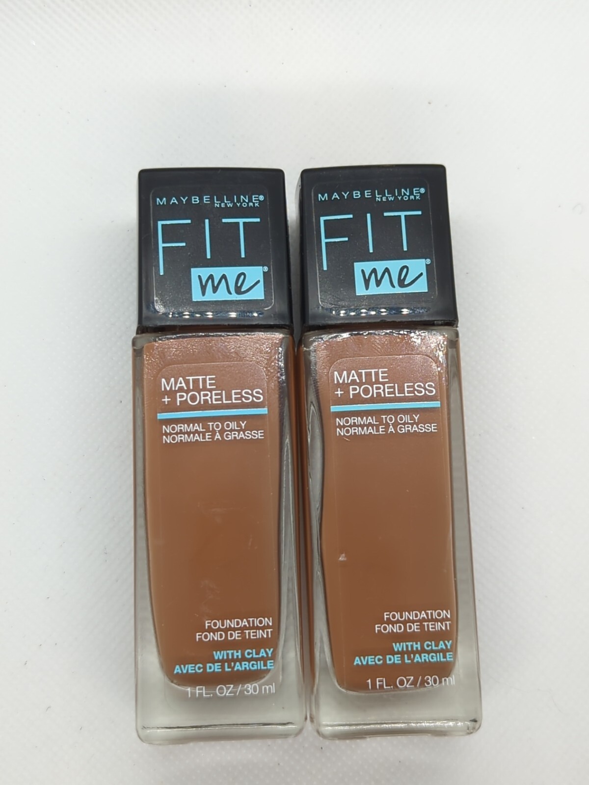 2x Maybelline Fit Me Matte + Poreless Liquid Foundation Makeup #358 Latte 1 oz