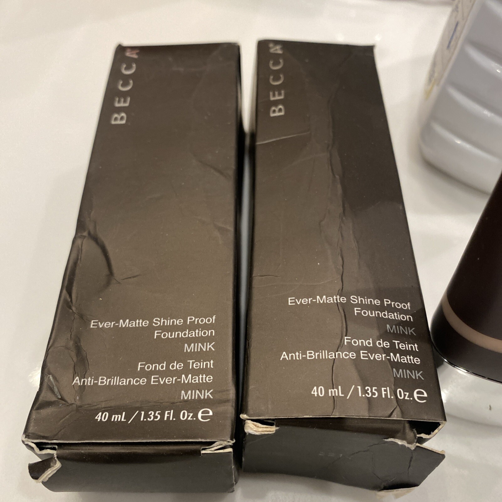 2 Pc Set-Becca -Ever-Matte Shine Proof Foundation (Mink) (1.35 fl.oz) New In Box