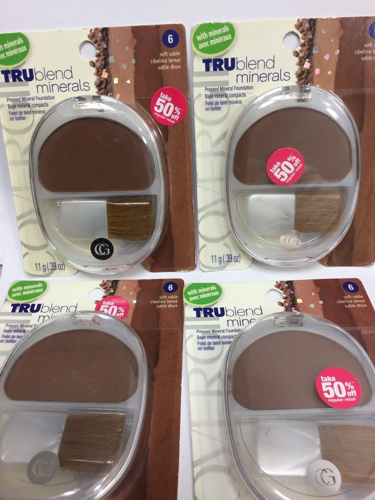 LOT OF 4 X CoverGirl Trublend Minerals Pressed Mineral Foundation Soft Sable #6