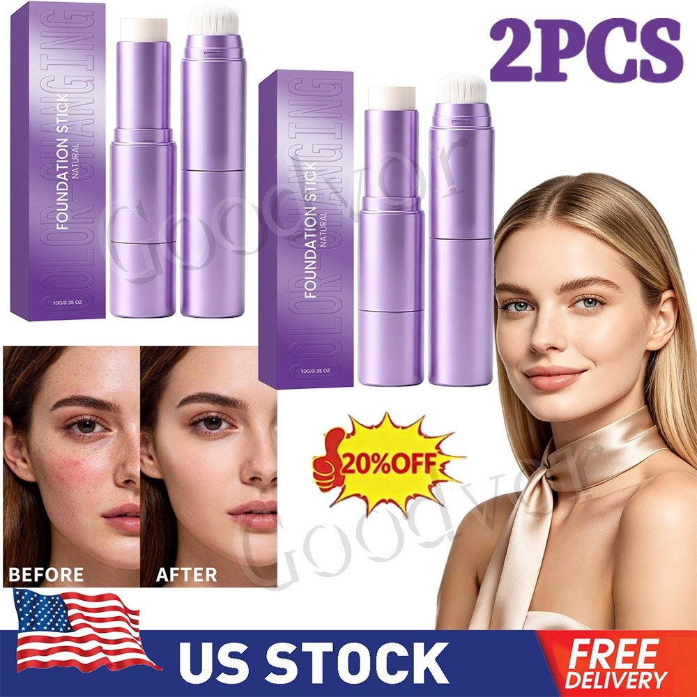 2X Facelove Foundation Stick, Changing Foundation Stick, 2-in-1 Waterproof&Long