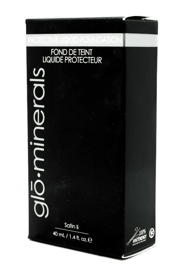 Glo Minerals Protective Liquid Foundation (Cocoa Medium) 1.4 oz / 40 ml NIB