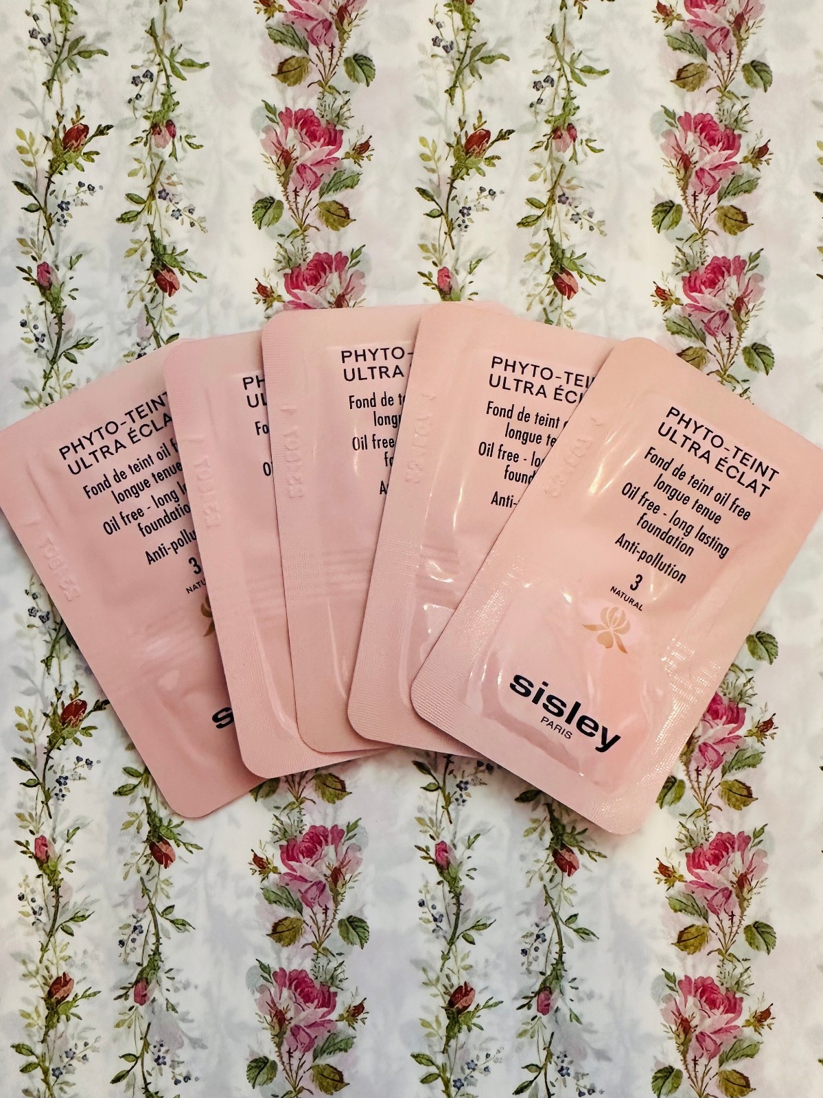5 X Sisley Phyto-Teint Ultra Eclat Foundation 3 Natural Sample .05 fl oz / 1.5m