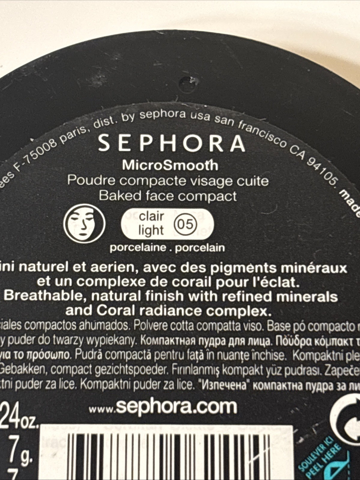 Sephora Microsmooth Baked Powder Foundation 05 Porcelain / Clair Light EU Market