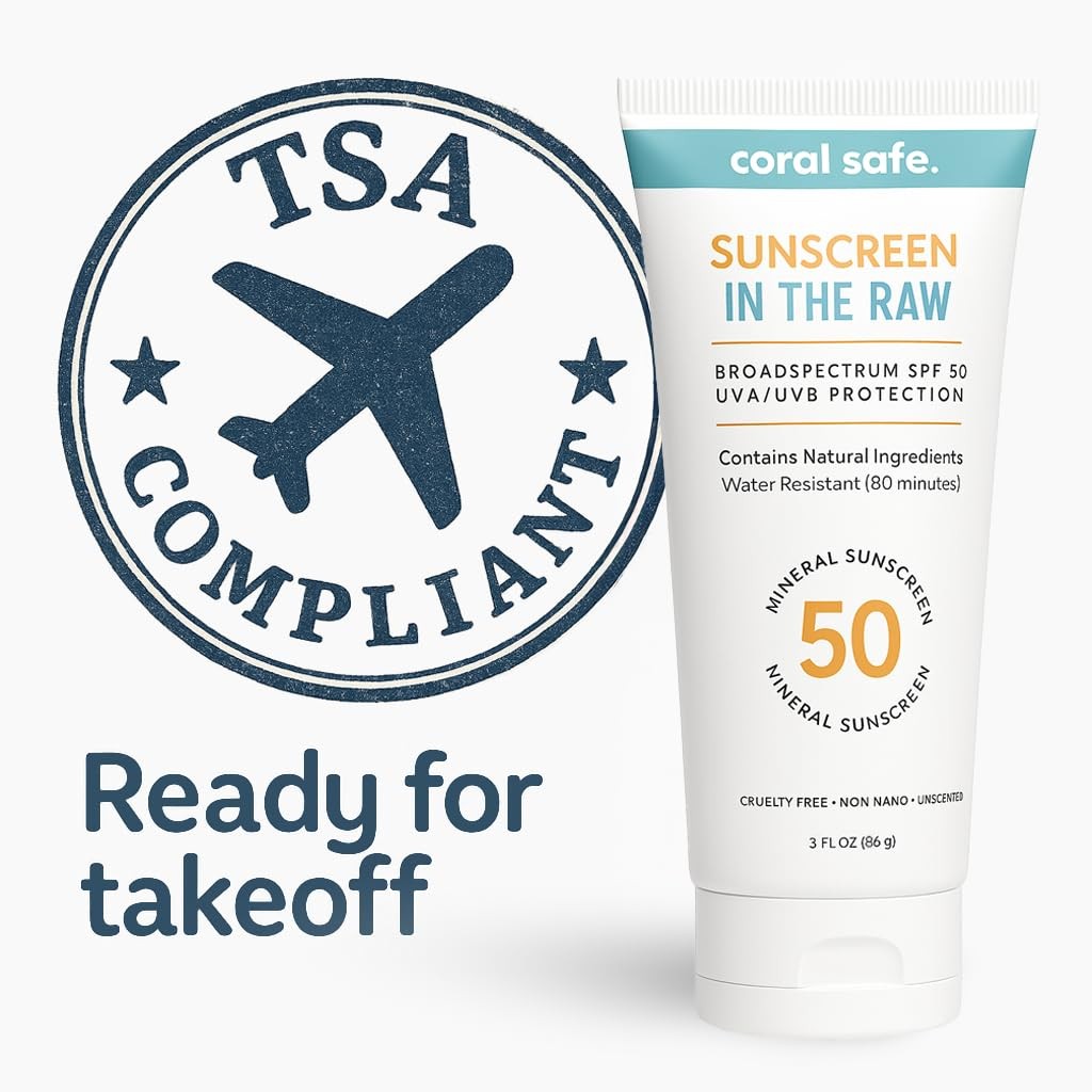 Reef Safe Mineral Sunscreen Travel Lotion 3 Ounce (Pack of 1), SPF 50