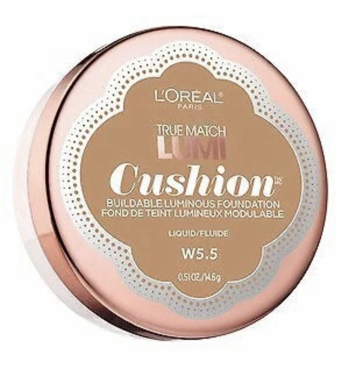 Loreal True Match Lumi Cushion Luminous Buildable Foundation W5.5 Suntan Sealed