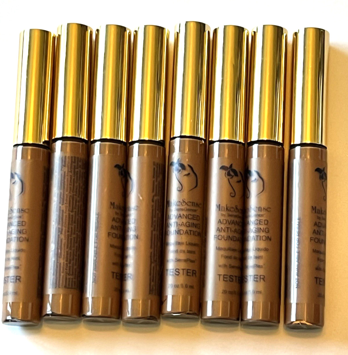 Lot of 8 MakeSense Advanced Anti-Aging Foundation in Cinnamon Tester Size .20oz