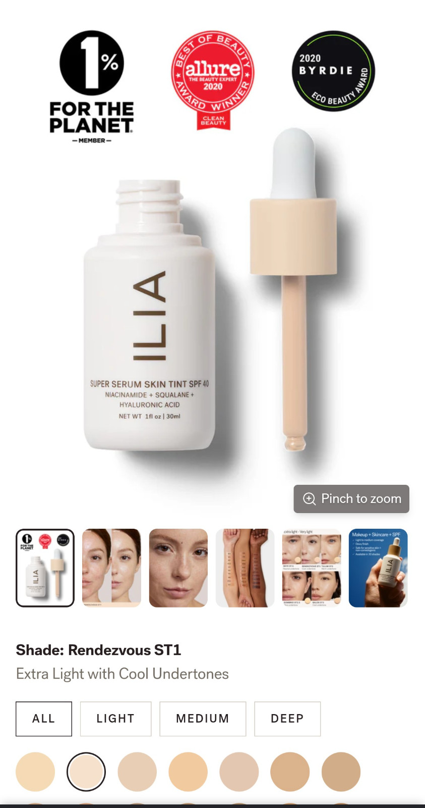 ILIA Super Serum Skin Tint SPF 40 – ST1 rendezvous – Authentic