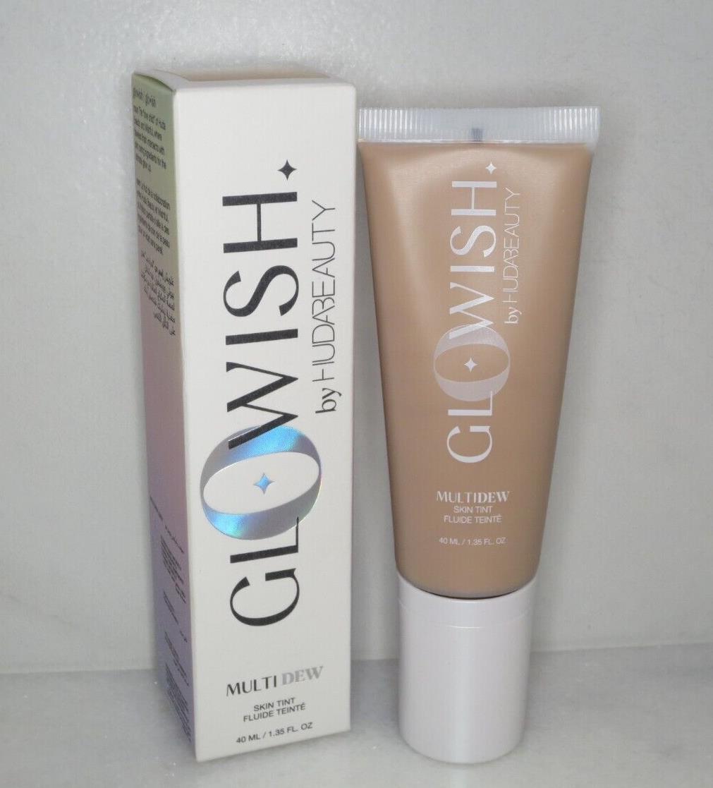 HUDA BEAUTY GLOWISH MULTI DEW SKIN TINT 06 MEDIUM TAN 1.35 OZ BOXED