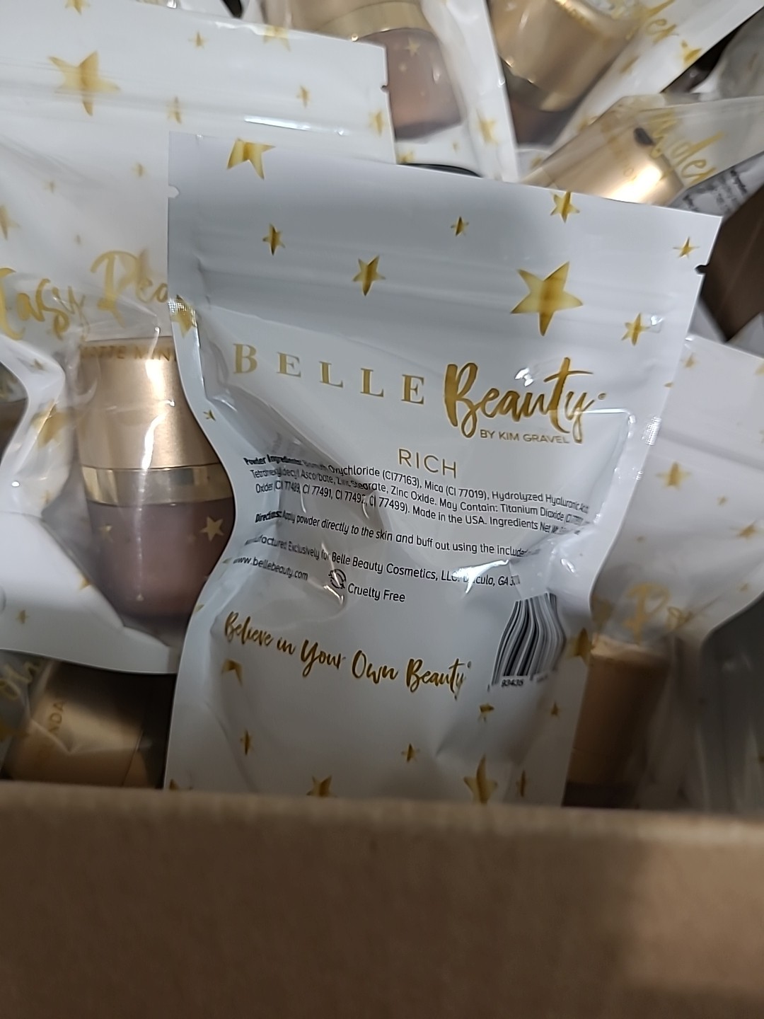 35 New/Sealed Belle Beauty Easy Peasy Powder MatteMineral Foundation RICH 0.32oz