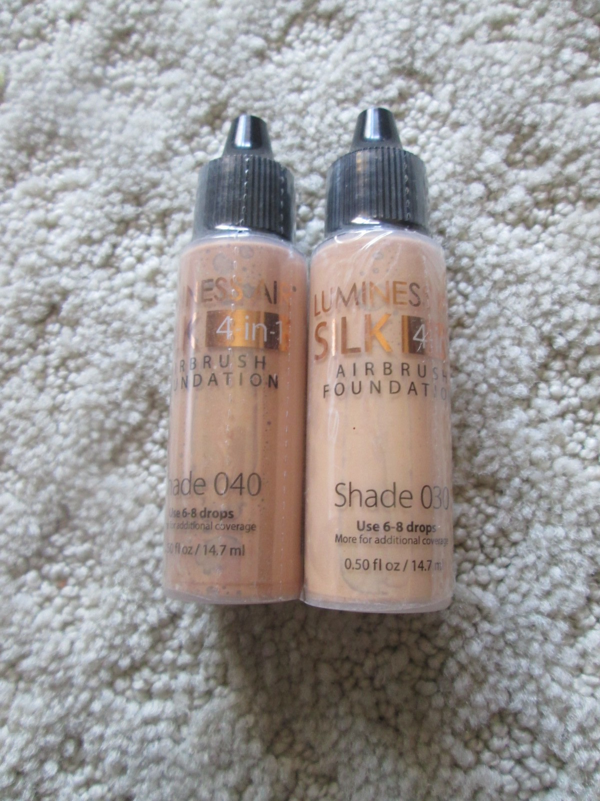 2 Luminess Airbrush Silk 4-In-1 Shade 030 & 040 Original Foundation .50oz~Sealed