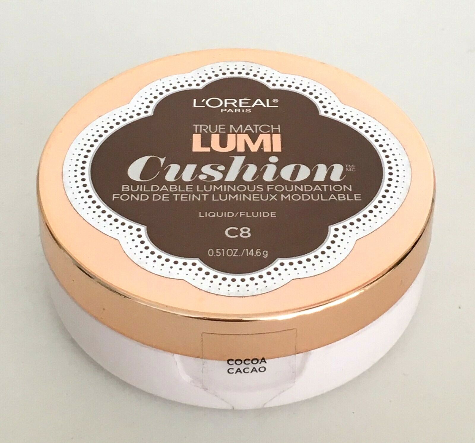 L’Oreal True Match Lumi Cushion Luminous Foundation C8 Cocoa New Sealed