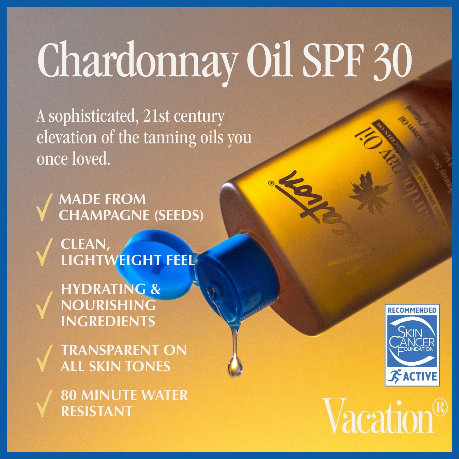 Vacation Chardonnay Oil SPF 30 & Air Freshener Bundle, 3.4 Fl Oz (Pack of 1)