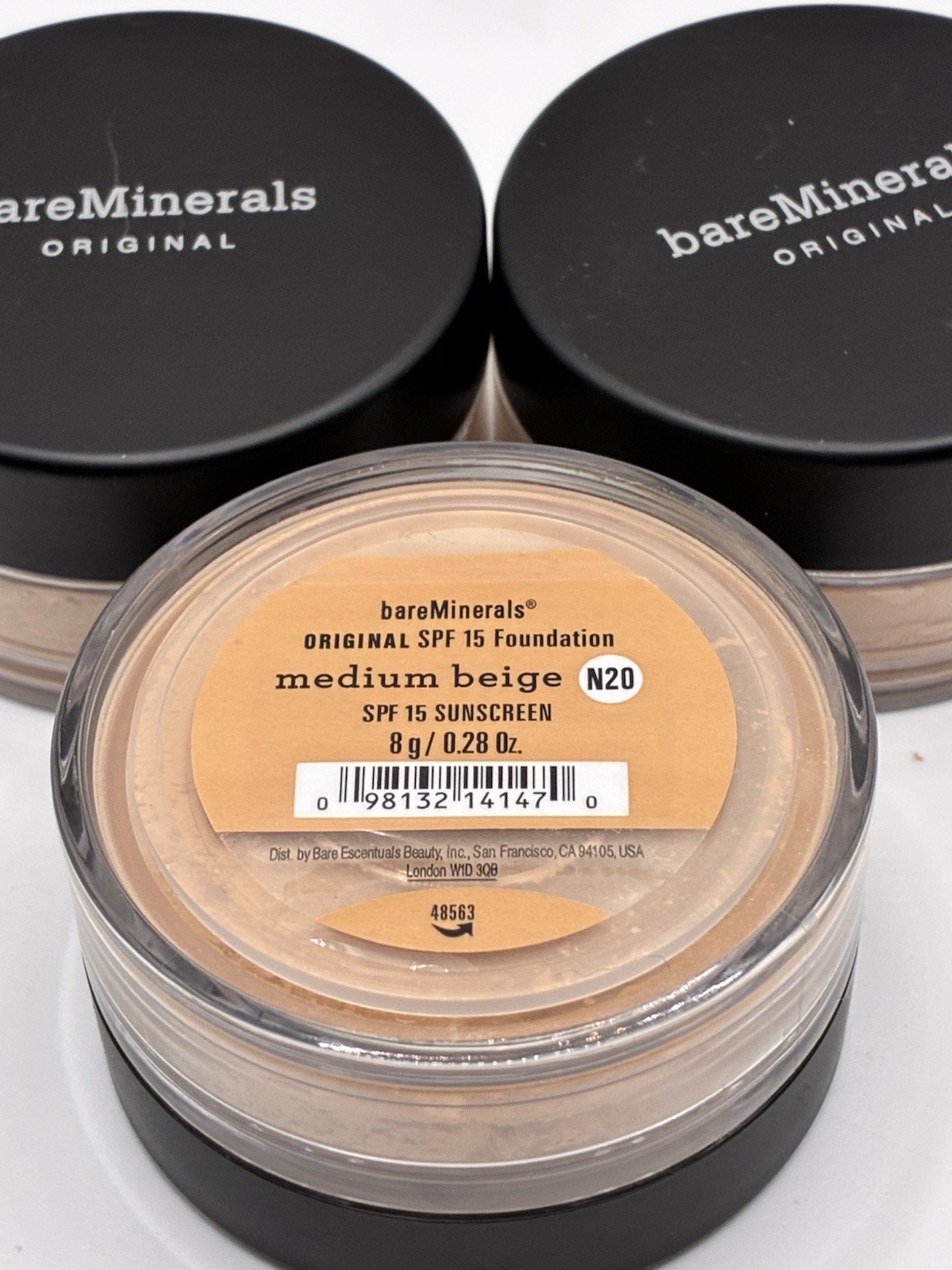 3 Lot Bareminerals Foundation Medium Beige N20 8g (Lot/Pack Of 3).
