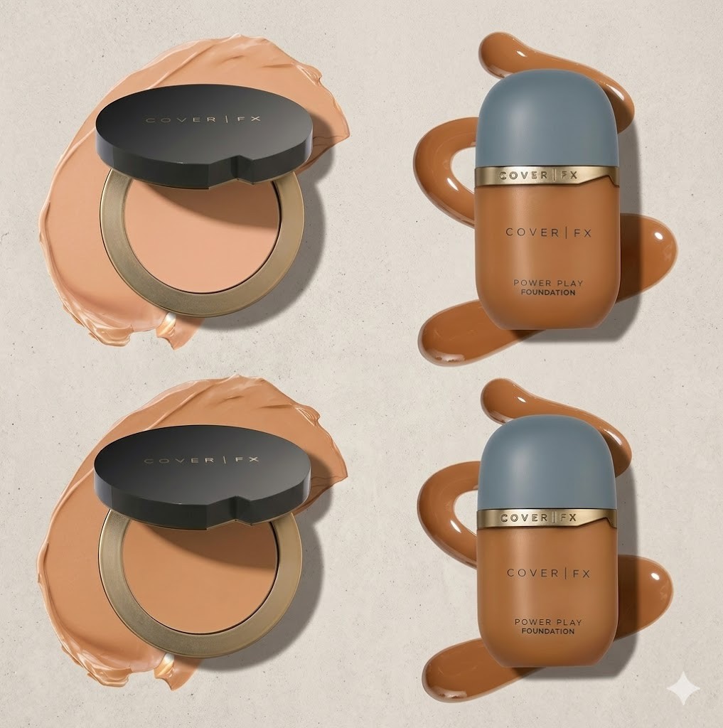 COVER FX Foundation Bundle 4pc Power Play & Total Cover Mixed Shades New