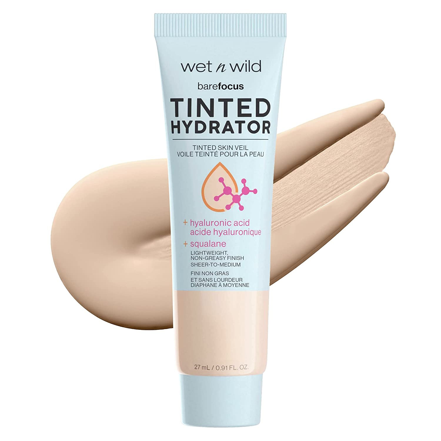 Wet N Wild Bare Focus Tinted Hydrator Matte Finish, Light Medium, Oil-Free, Mois