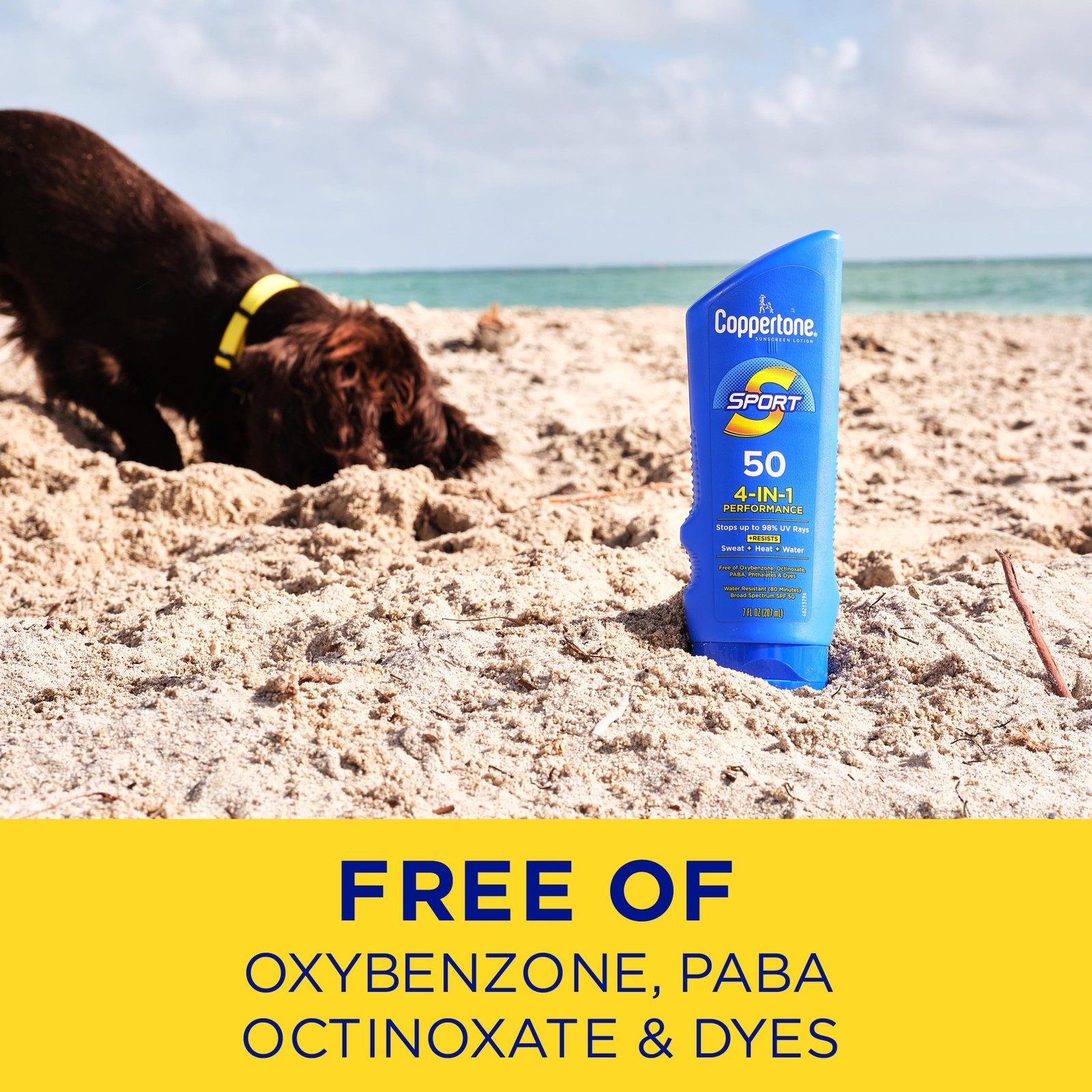 Coppertone Sport Sunscreen Lotion, Broad Spectrum 7 Fl Oz (Pack of 2), Blue