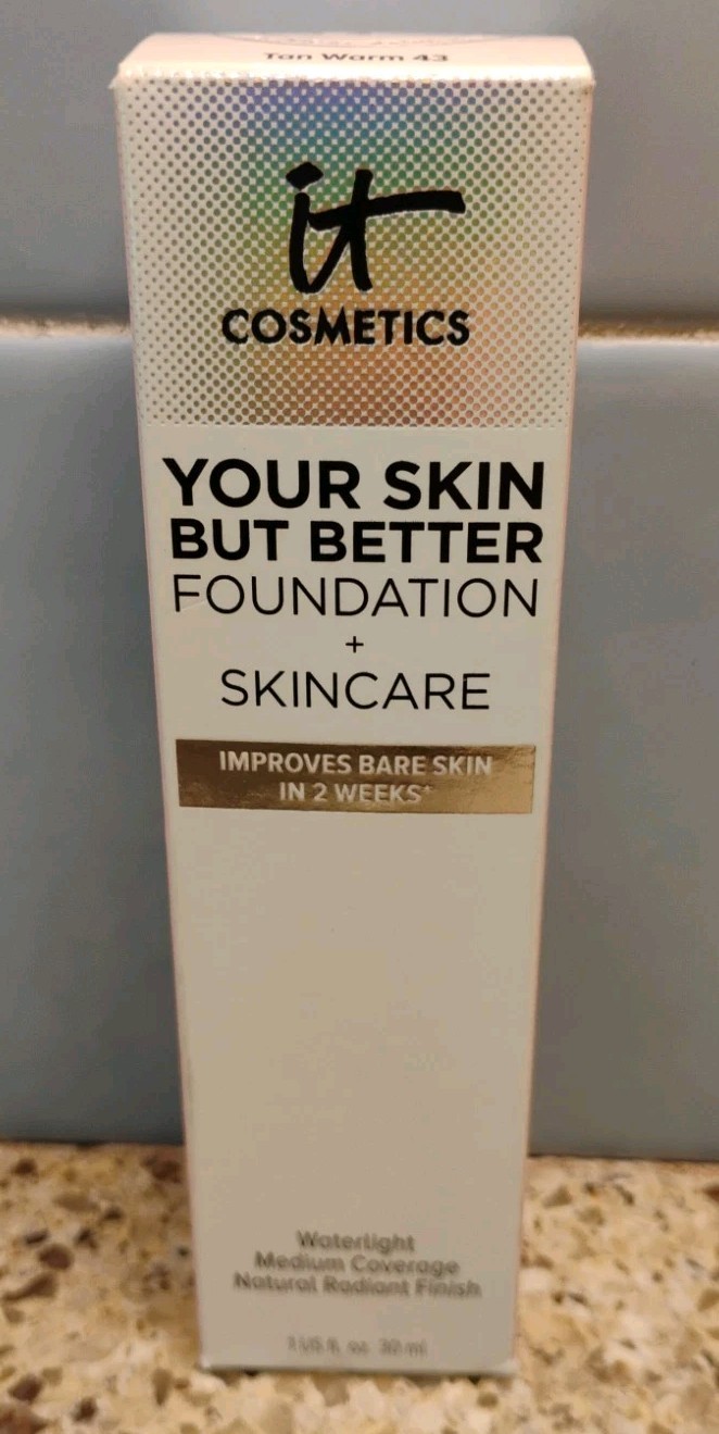 NIB It Cosmetics Your Skin But Better Foundation + Skincare Shade TAN WARM 43