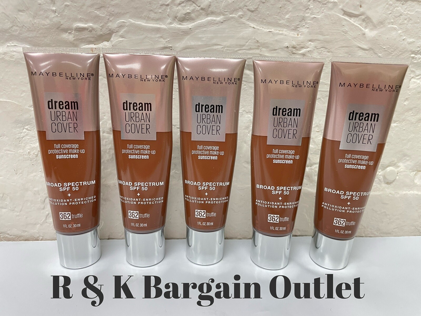 Maybelline Dream Urban Cover Full Coverage Foundation 362 Truffle 1oz 5pc Lot