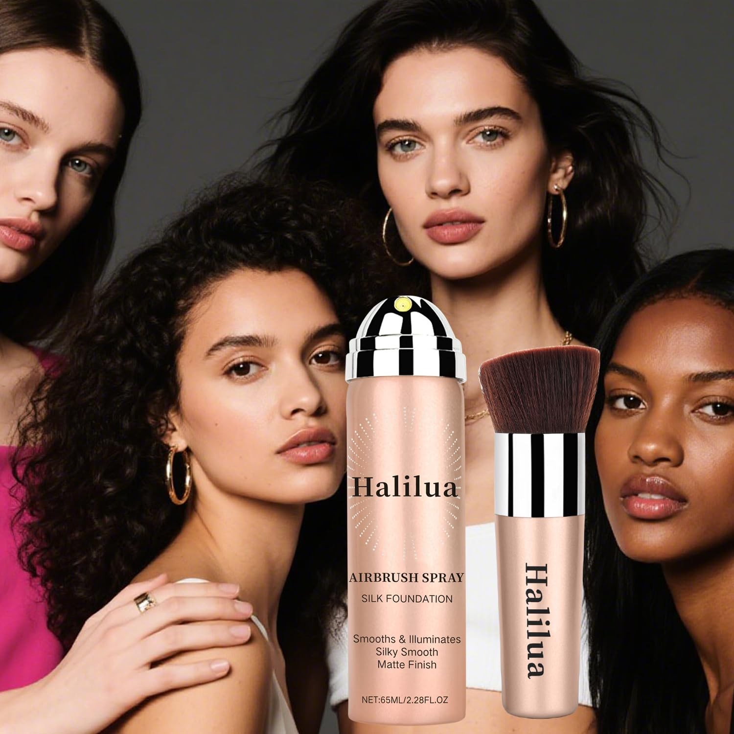 Airbrush Foundation Spray with Brush – Full Coverage Magic Minerals Hydrating