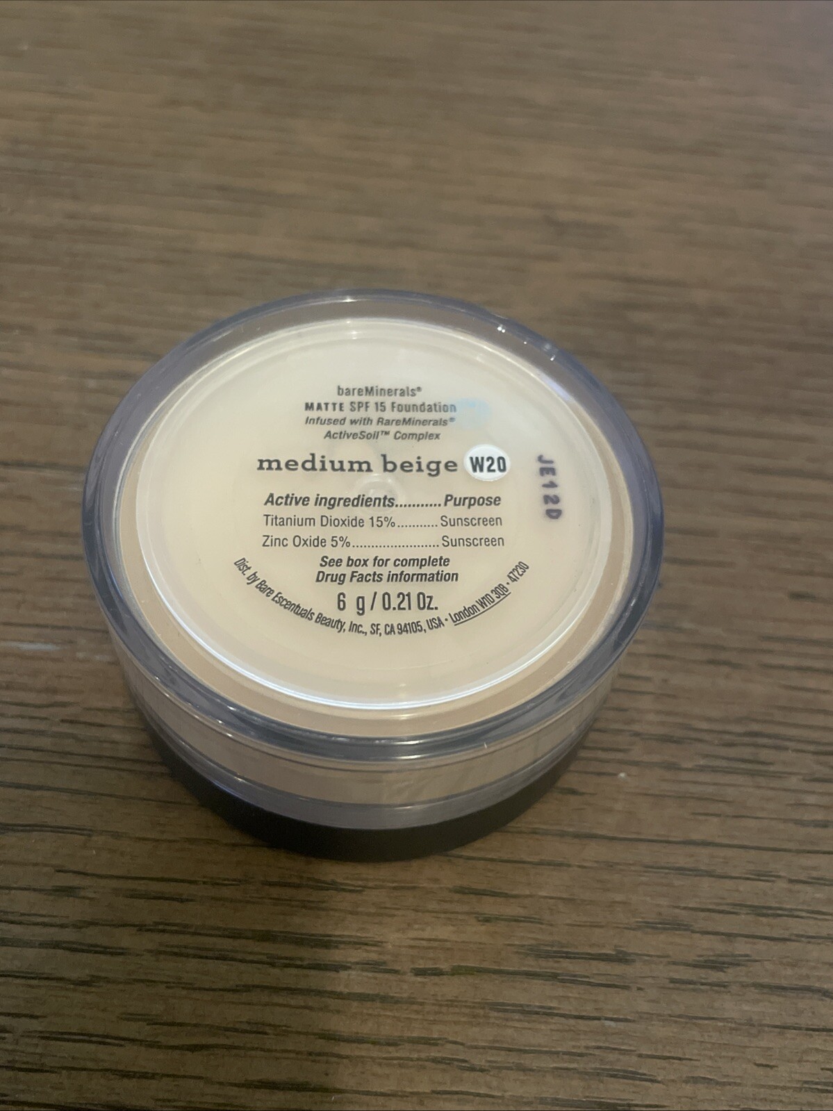 BareMinerals Matte SPF 15 Loose Foundation Full Size NoBox MEDIUM BEIGE 6g/.21oz