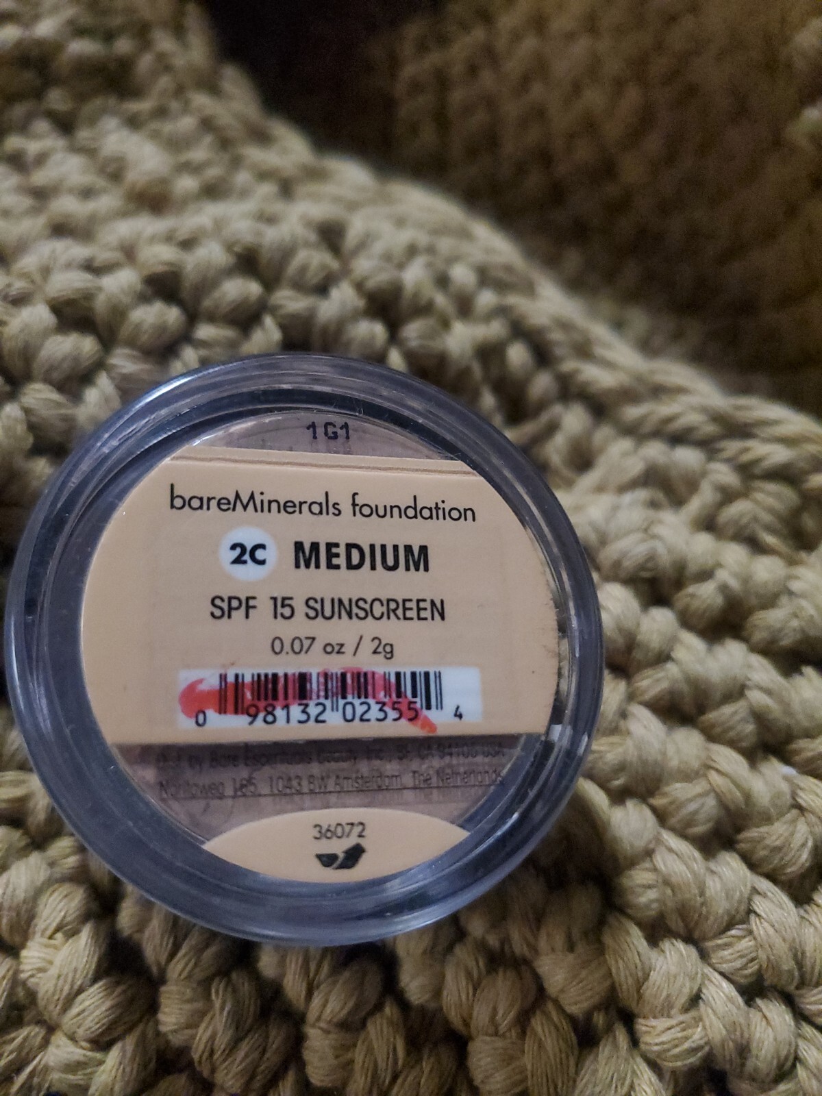bareMinerals Foundation loose Powder 2C Medium.06oz.SPF 15 New