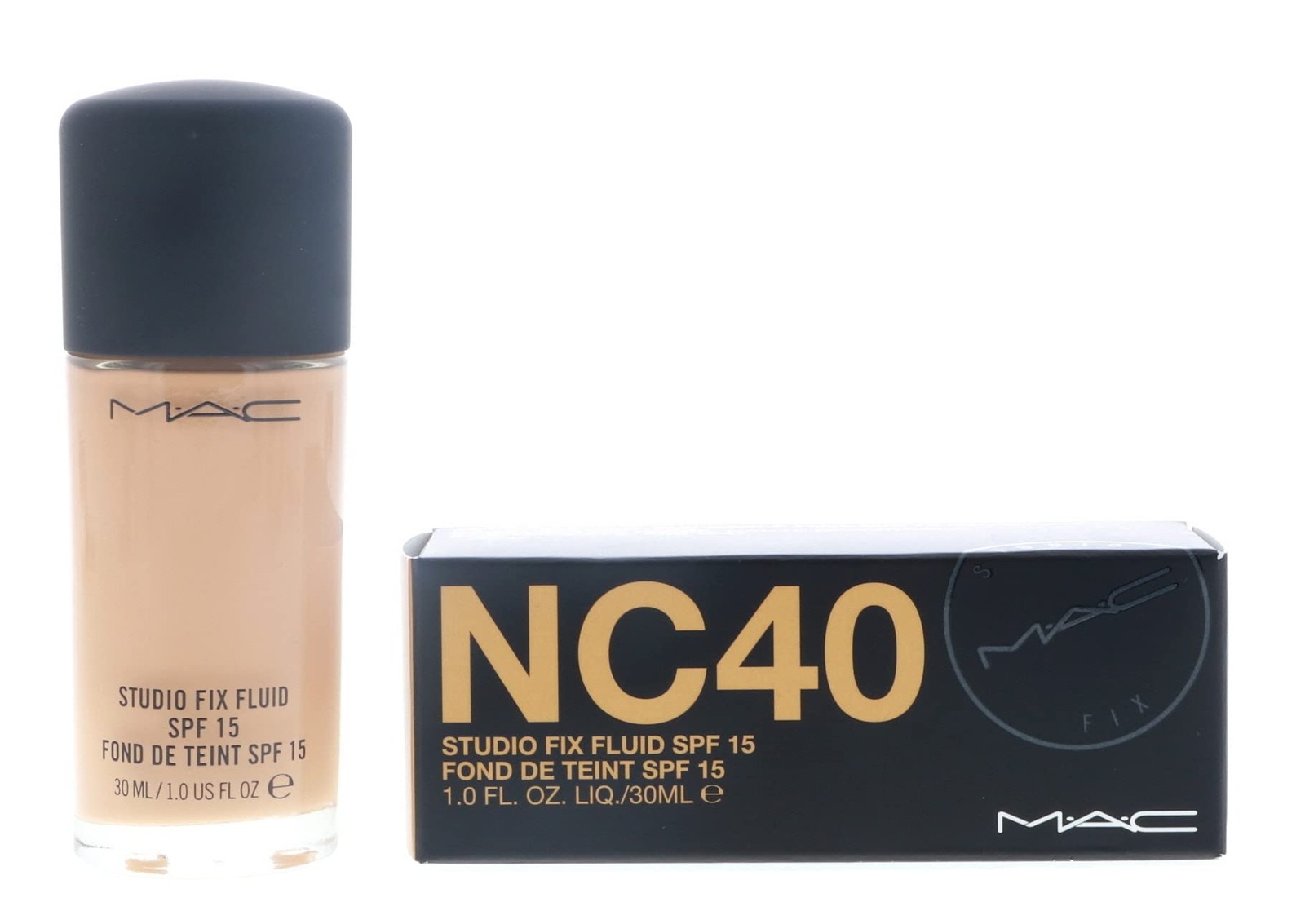 MAC Studio Fix Fluid Foundation SPF 15 NC40 Oil Free Medium Coverage 1 Fl Oz