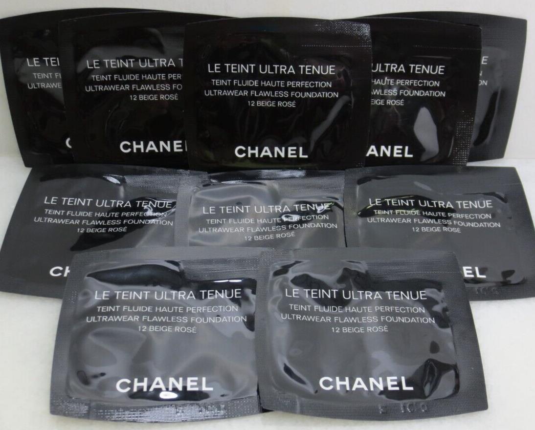 10 x CHANEL LE TEINT ULTRA TENUE ULTRAWEAR FLAWLESS FOUNDATION 12 BEIGE ROSE