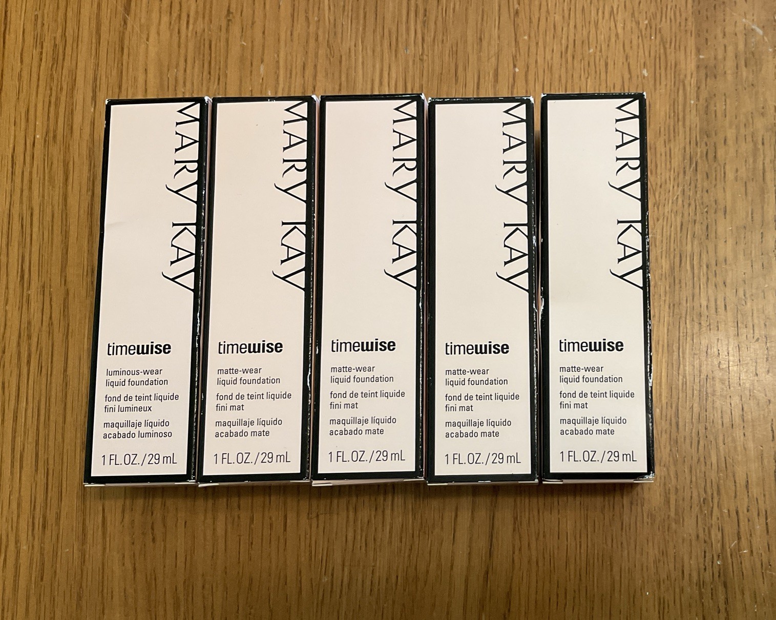 Mary Kay Mixed Lot Of 5 Timewise Luminous & Matte Wear Ivory Liquid Foundation
