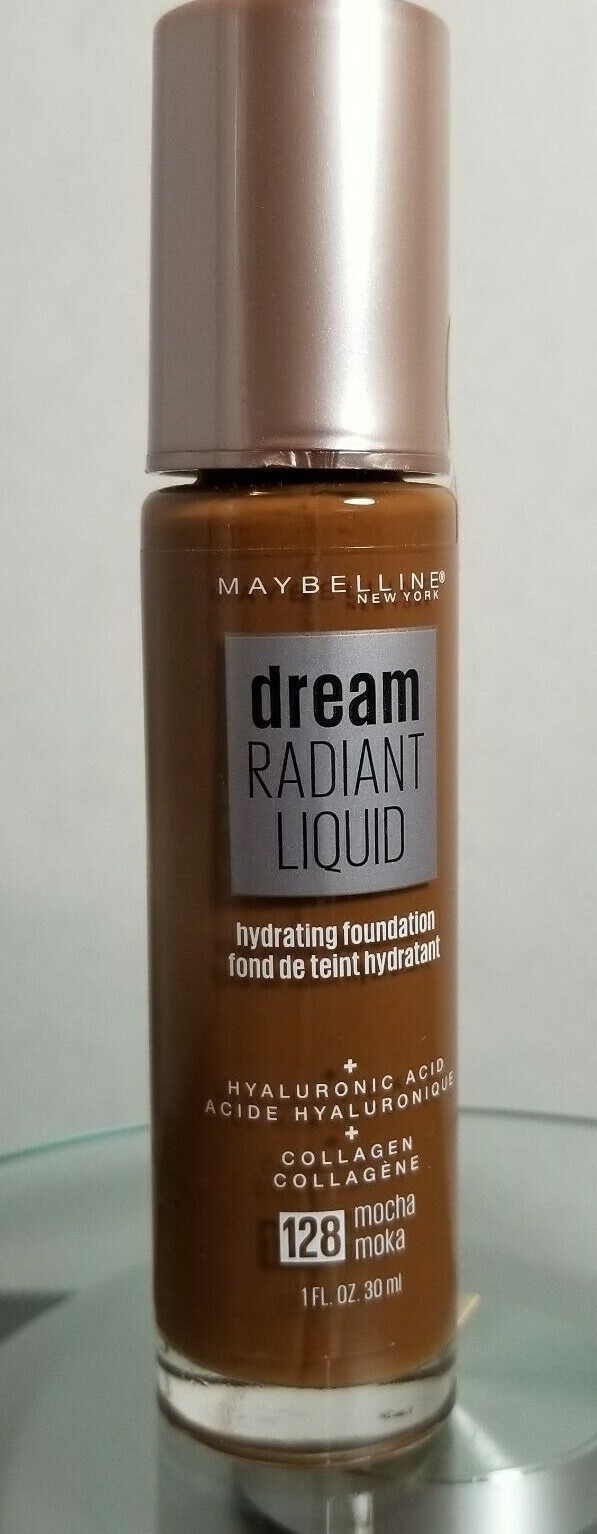 NEW ~ Maybelline Dream Radiant Liquid Foundation ~ #128 Mocha – 1 fl oz ~ 5BX3