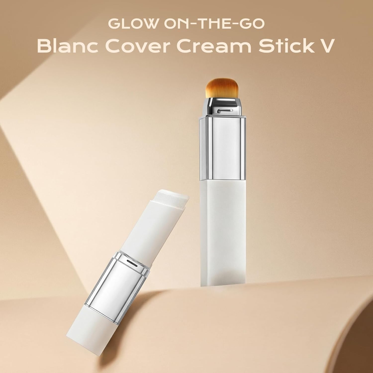Transformative Color Changing Foundation Stick: Hydrating Makeup with Brush