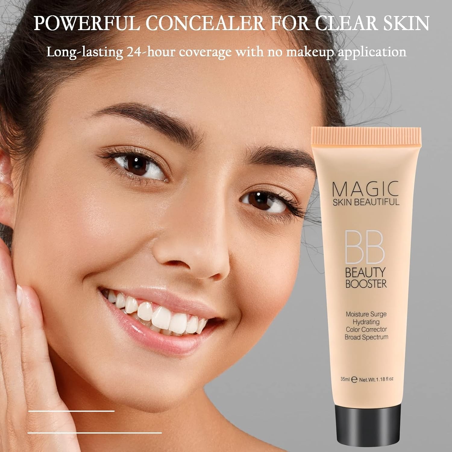 Radiant Full-Coverage BB Cream & Concealer for All Skin Types – Deep Color