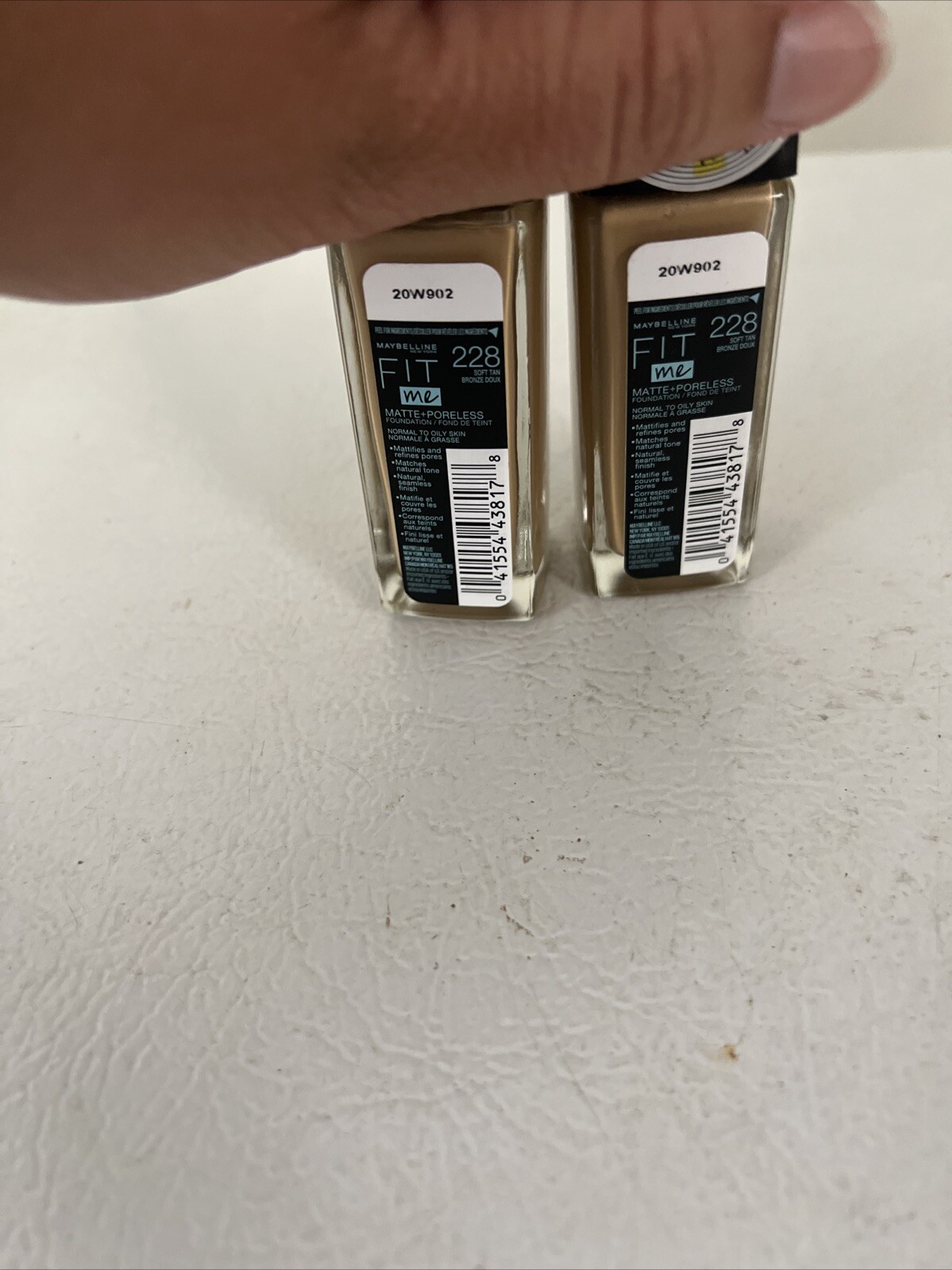 MAYBELLINE FIT ME MATTE PORELESS FOUNDATION #228 SOFT TAN 1 OZ (LOT OF 2)