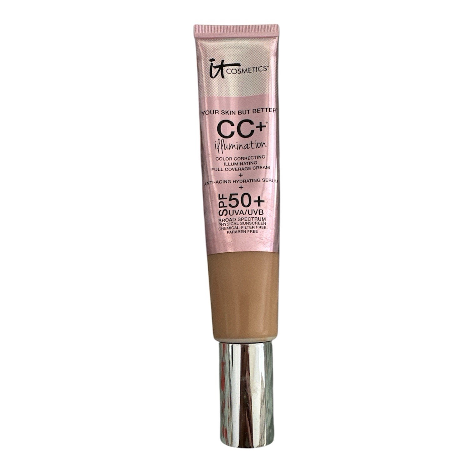IT COSMETICS CC+ ILLUMINATION FULL COVERAGE CREAM SPF 50+ MEDIUM 2.53OZ 90% Full