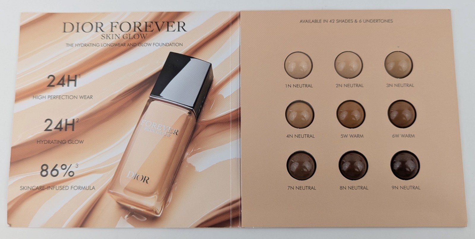 Dior Forever Skin Glow Foundation 9-Shade Sample Card