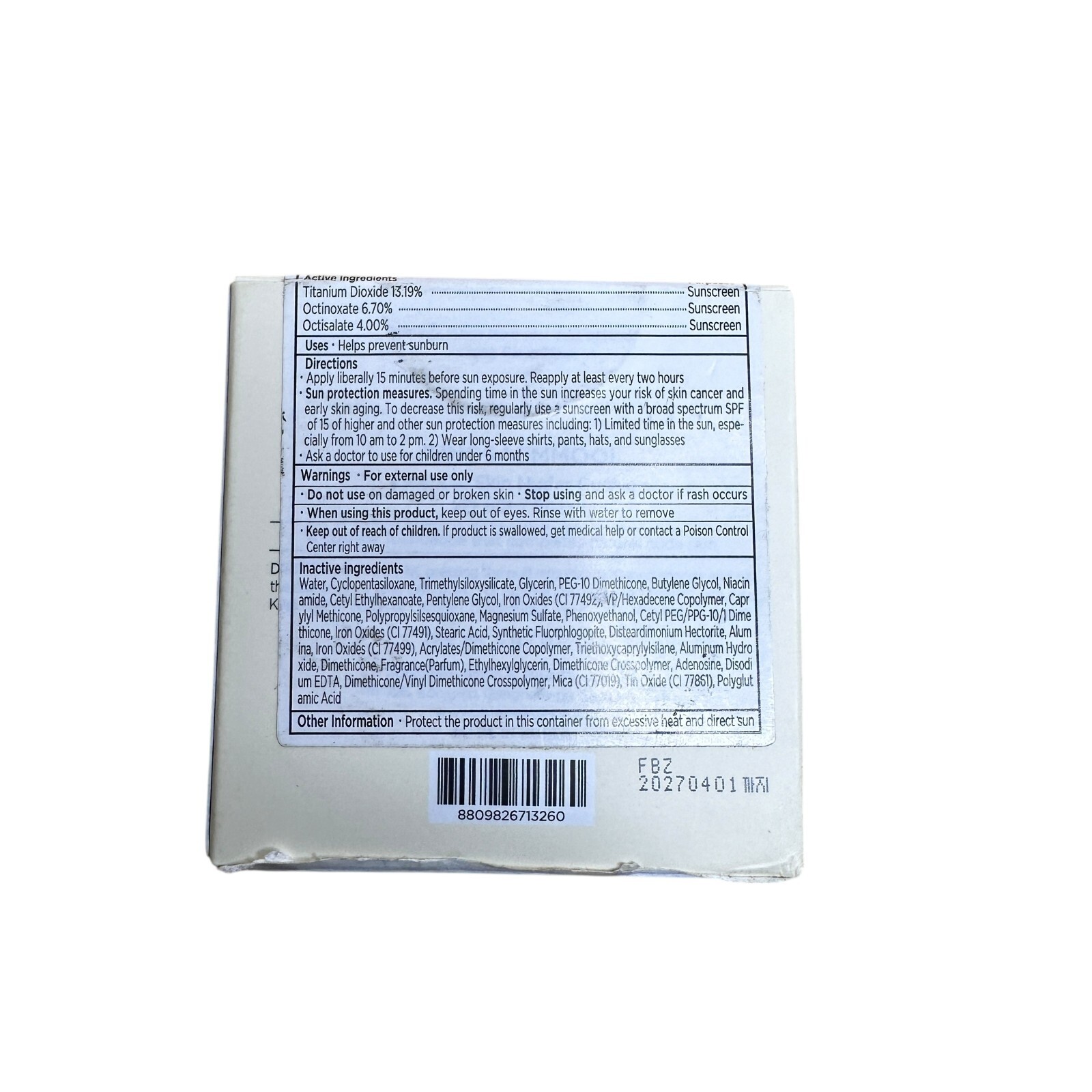JUNG SAEM MOOL Essential Skin N. Cushion 14g Fair L. SPF 50++ -Expires 2027