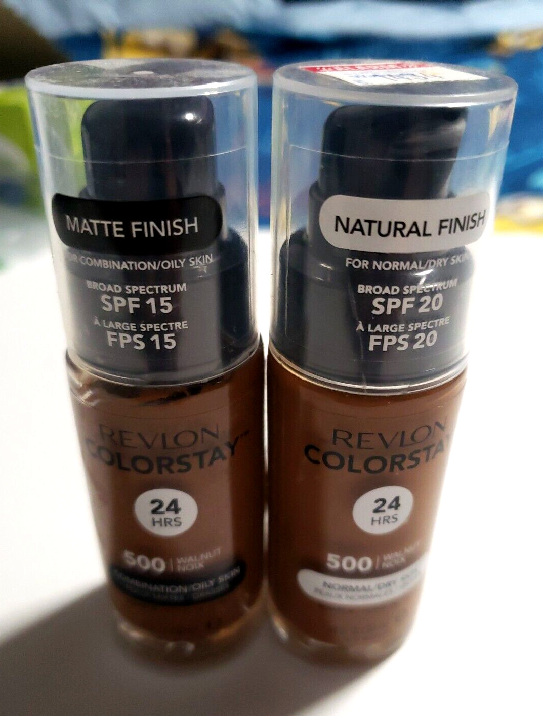 Mixed Lot of 2 REVLON Colorstay WALNUT (500) Normal/Combo Skin Makeup Foundation
