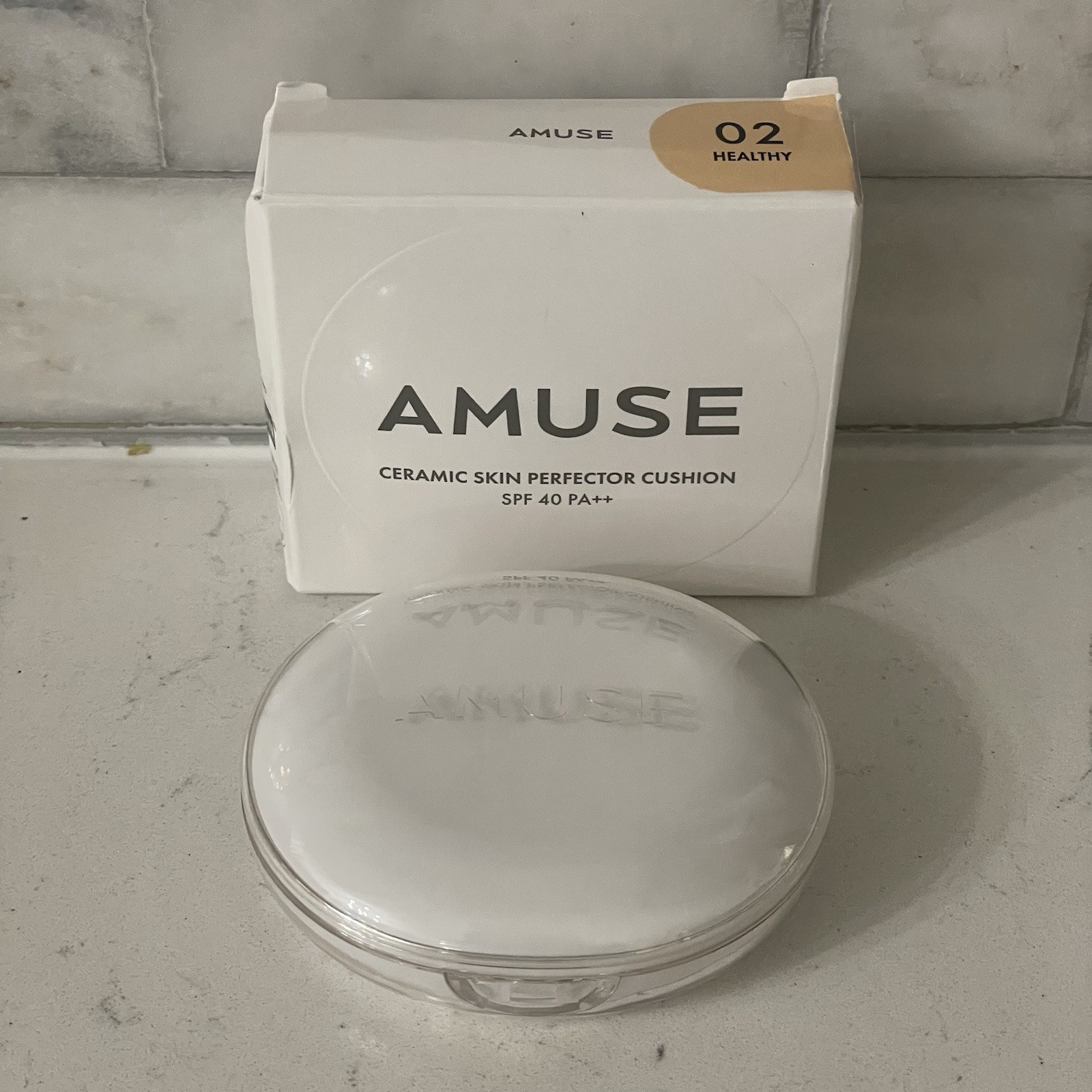 AMUSE Ceramic Skin Perfector Cushion 15g, SPF40 PA++ K-Beauty Shade Healthy 02