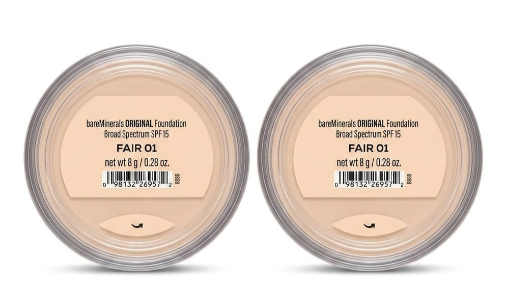 bareMinerals Original Foundation Fair 01 SPF 15 Loose Powder 8g Pack of 2