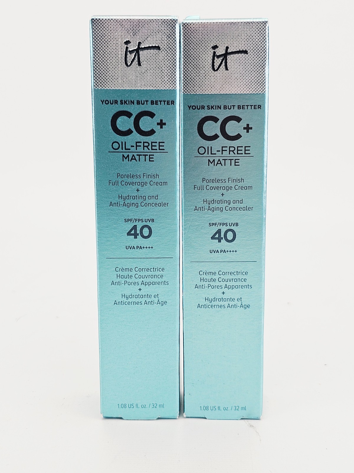 It Cosmetics CC+ Full Coverage Cream Oil Free Matte SPF 40 Deep 1.08 oz Lot of 2