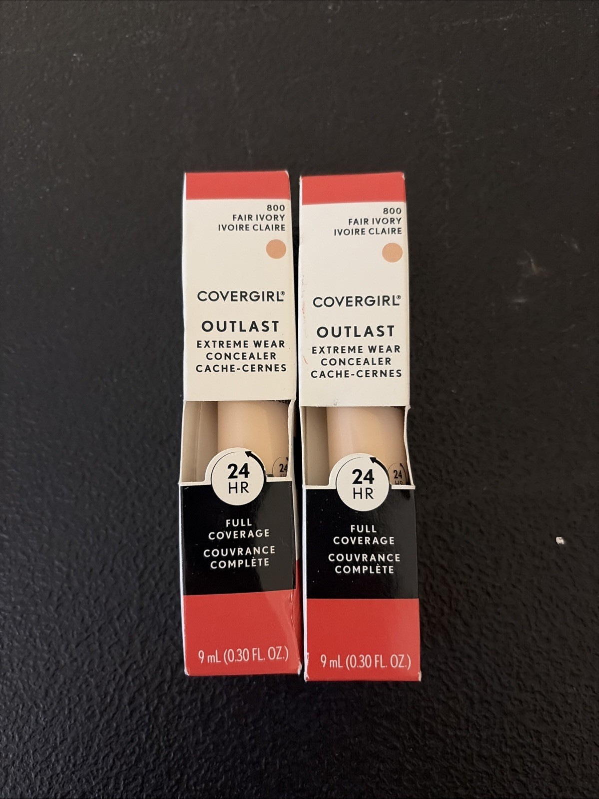 Covergirl Outlast Extreme Wear Concealer 800 FAIR IVORY ~ Lot Of 2