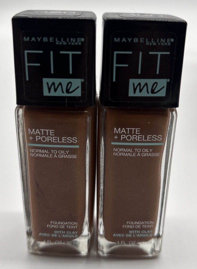 2Pk Maybelline Fit Me Foundation Matte Poreless 360 Mocha Moka 1oz