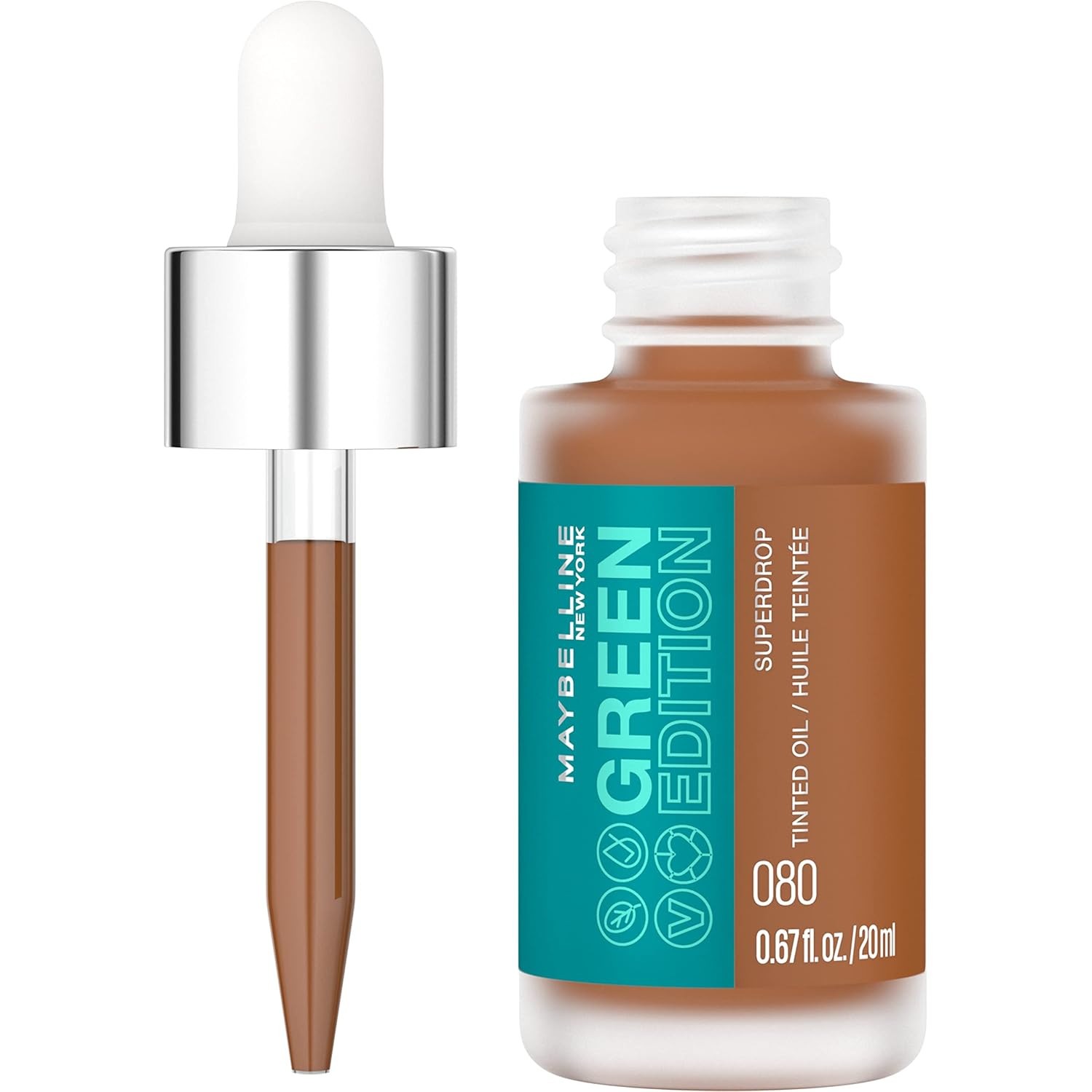 Maybelline 2-PACK New York Green Edition Superdrop Tinted Oil Base Makeup 080