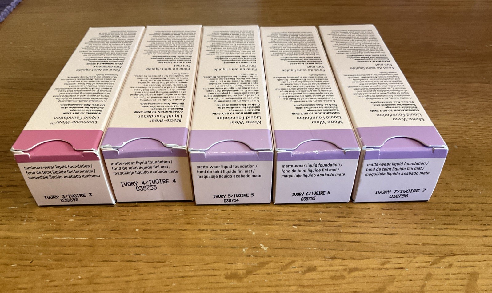 Mary Kay Mixed Lot Of 5 Timewise Luminous & Matte Wear Ivory Liquid Foundation
