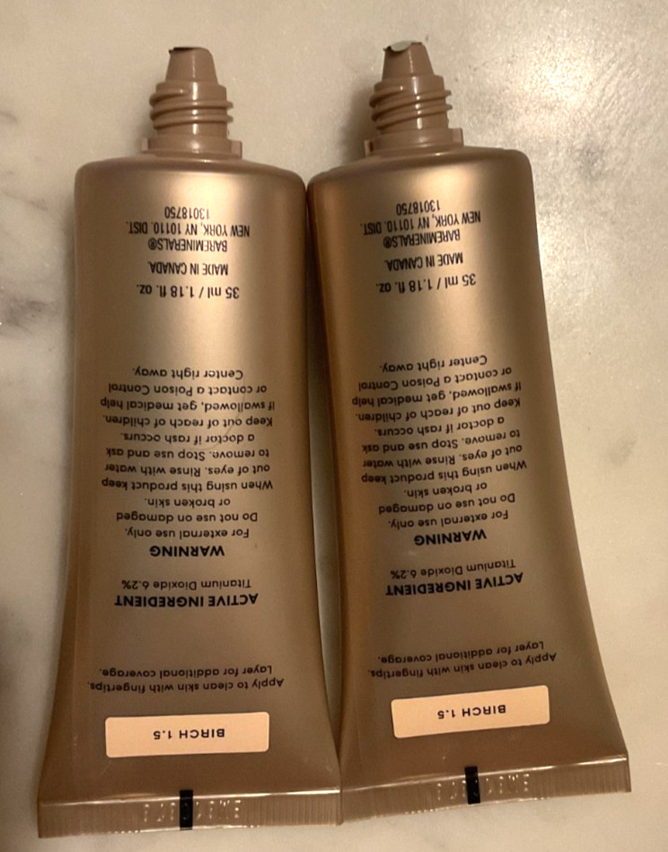 2 BAREMINERALS Complexion Rescue Tinted Moisturizer 1.18oz BIRCH 1.5 exp 03/2027