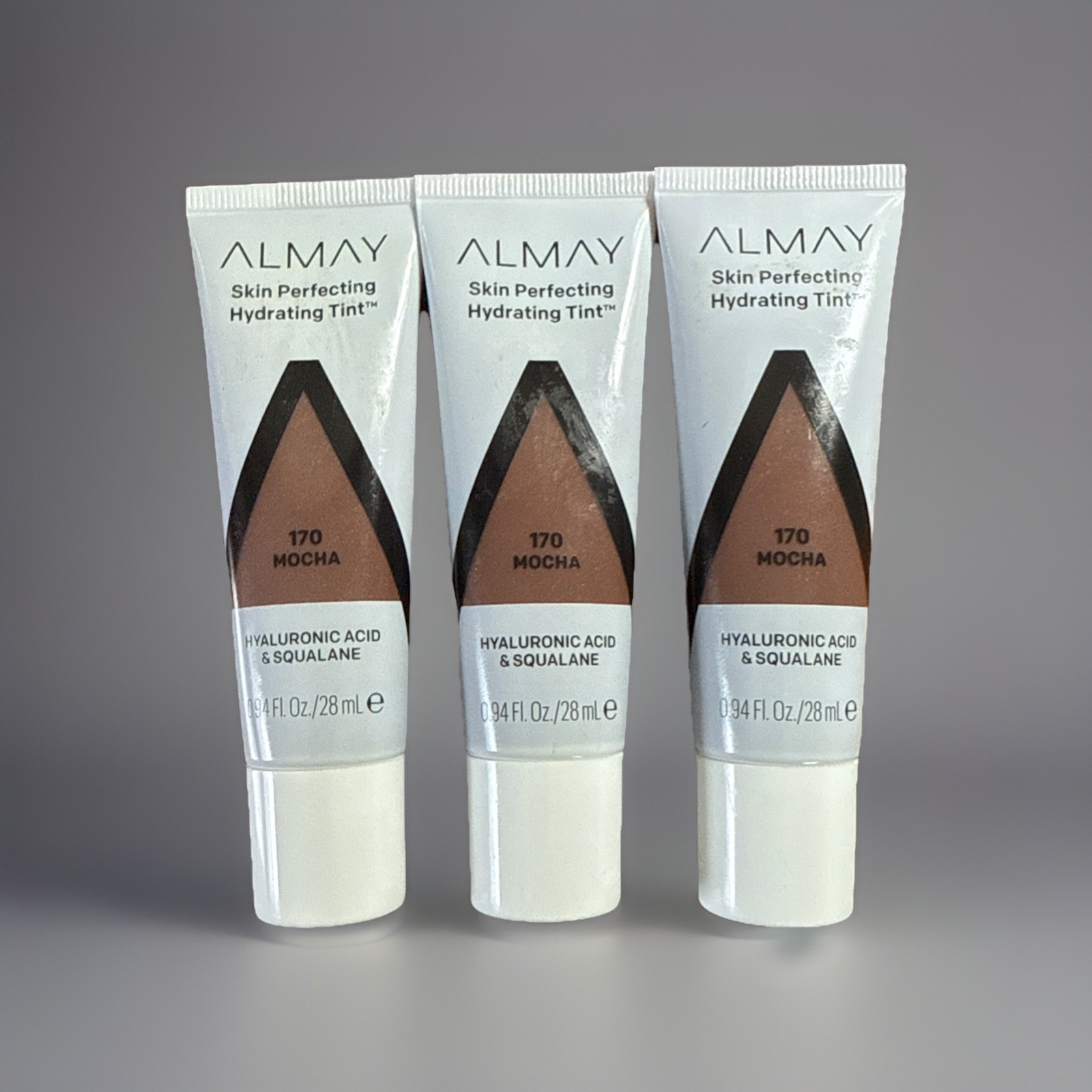 Lot Of 3 Almay Skin Perfecting Hydrating Tint Foundation #170 Mocha 0.94 fl oz